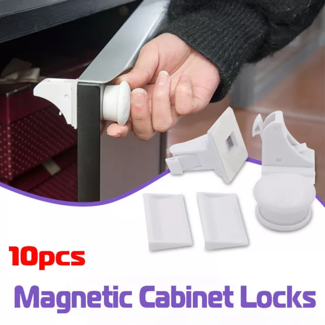 10Pcs Magnetic Child Infant Baby Kids Drawer Cupboard Cabinet Door Safety Lock