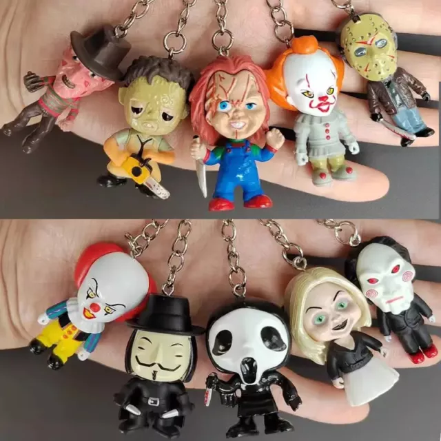 Horror Doll Key Chain Halloween Gift Horror Model Charm Fun Hanging Chain 2