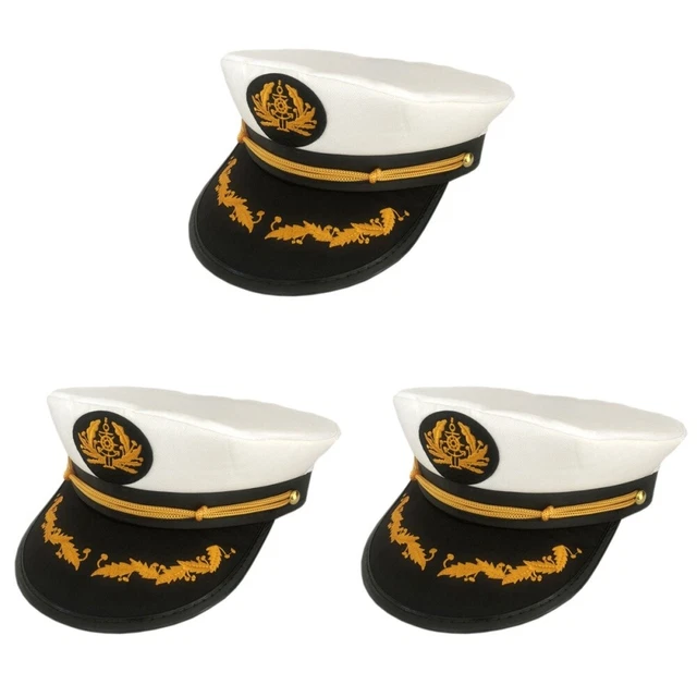 3 Pack Captain Hat Cosplay Black Captains Hat Bulk Clothing Sailor Suit