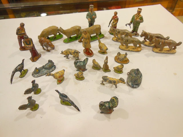Lot De 6 Personnages Clairet Ferme - Figurines D'occasion Pour Enfants