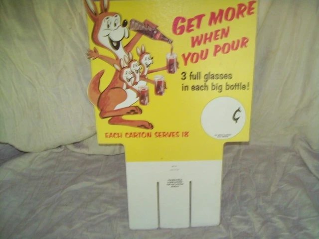 Rare Original 1944 Double Cola Soda  Kangaroo Advertising Sign Nos