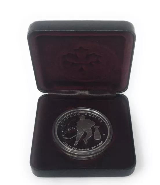 1993 Canada Silver Dollar Stanley Cup 1893-1993 Coupe / Elizabeth II  / In Box