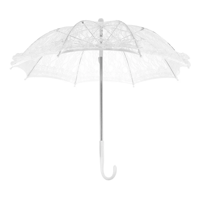 Ombrello Pizzo Bianco Cotone Pizzo Ombrellone Decorazione Macramè Sposa Gotica Bambino