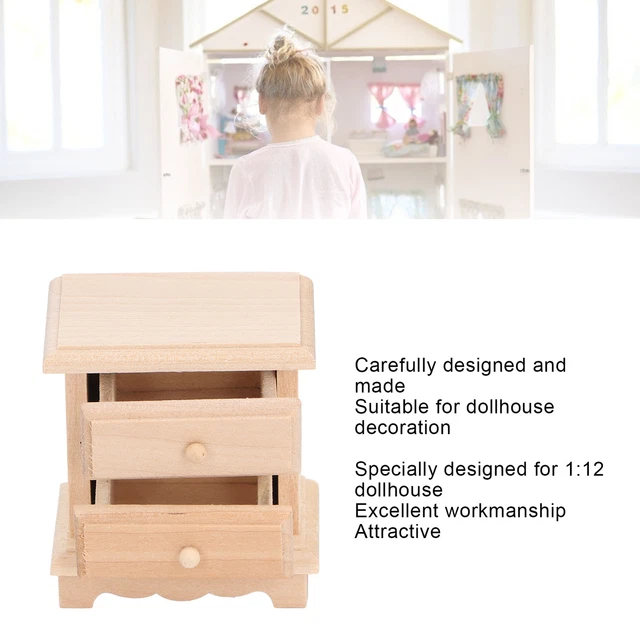 Armoire Bretonne Miniature En Bois – Meuble Maison De Poupée XXe