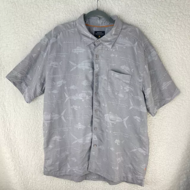 Quiksilver Gray Waterman Collection Casual Button-Down Shirt Mens Size XL