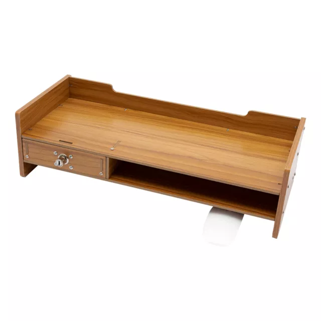Wooden Desk Organizer with Drawers Office Supplies Computer Desktop Tabletop