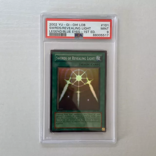 Yu-GI-Oh! - PSA 9 1st Edition LOB-101 Swords of Revealing Light - North American
