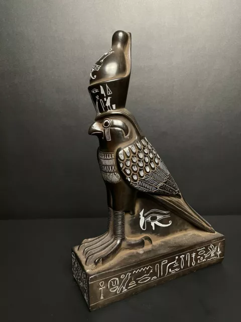 Egyptian HORUS the Egyptian Falcon God Wearing the double crown -Altar statue