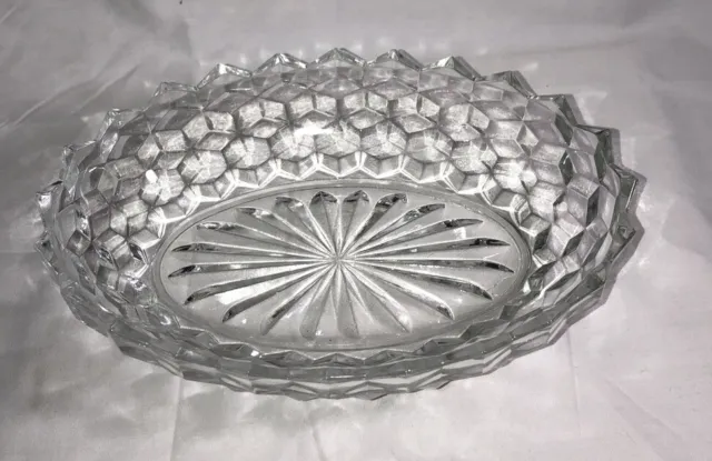 Vintage Fostoria American Oval Clear Glass Serving Dish 9 7/8” x 7 1/8” x 2 1/4”