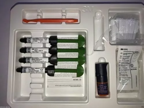 Dental 3M Espe Z250 Xt Nano Hybrid Composite Kit Of 4 Syringes 1 Bond.