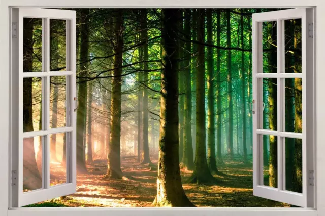 Majestic Forest 3D Window View Decal WALL STICKER Decor Art Mural Nature FS