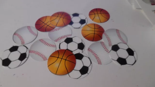 Pre Cut One Inch Bottle Cap Images SOCCER BASKETBALL BASEBALL Free Ship