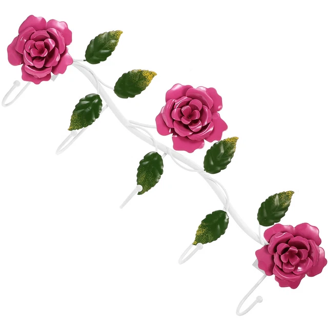 Gancho de Hierro Forjado La Puerta Colorida Decoración Rosa Abrigo Colgador