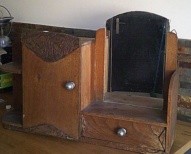 ANCIENNE ARMOIRE MURALE De Toilette En Bois Art Deco EUR 25,00