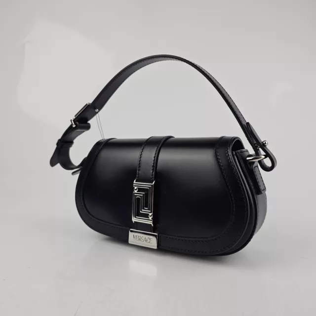 Versace Greca Goddess Mini Black Leather Shoulder Bag New FW23 3