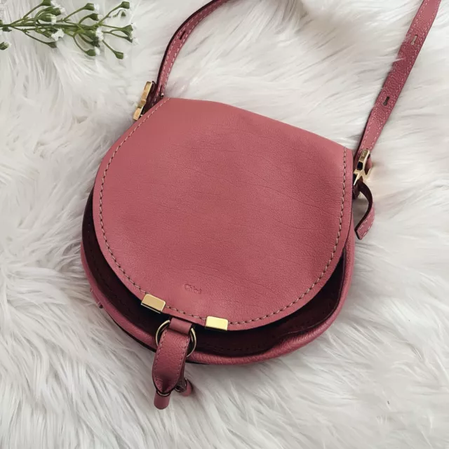 Chloe Pink Mini Marcie Crossbody Bag