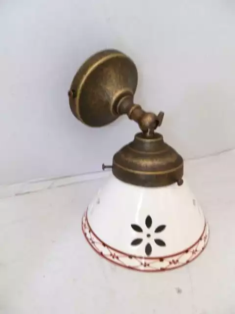Applique in ottone brunito da parete bagno casa ceramica traforata MARRONE