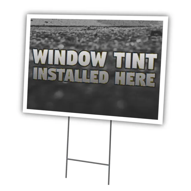 Window Tint Yard Sign & Stake Coroplast Auto Repair Shop Mechanic Car Truck