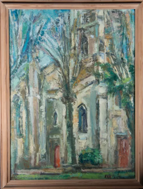 Edward Lewis (1936-2018) - Framed 20th Century Oil, Churchyard