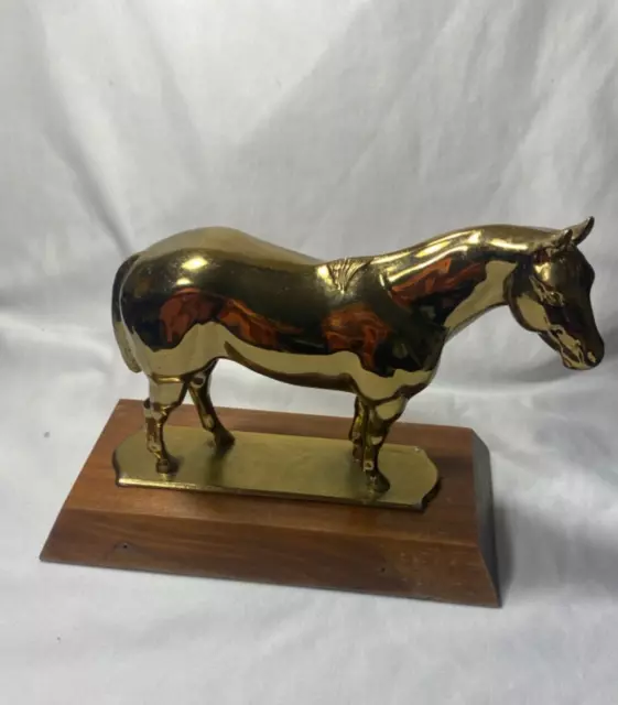Gladys Brown Edwards Brass American Quarter Horse Association Trophy ca. 1970 h