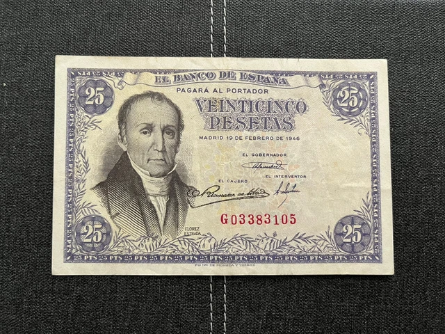 Spanish 25 Pesetas 1946 Bank Note