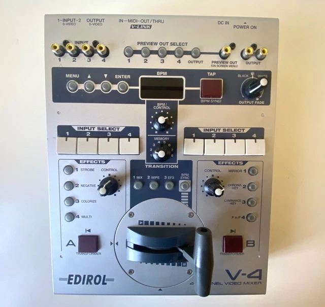 【未使用品】EDIROL V-4 4チャンネルビデオミキサー Roland Edirol V-4 4 Channel Video Mixer Switcher Full