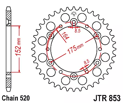 Kit chaine Complet Yamaha YZ 250 4SR 96-97 1996-1997 13*49-520 2