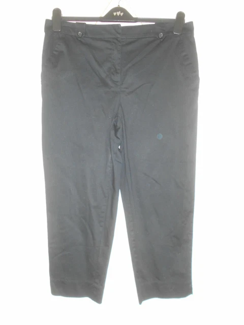 SAINSBURYS TU LADIES Wide Leg Trousers Navy Blue Patterned Size 14