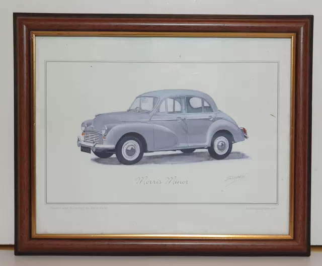 Morris Minor Classic Car Art Print - painted, published and signed by Steve Dunn