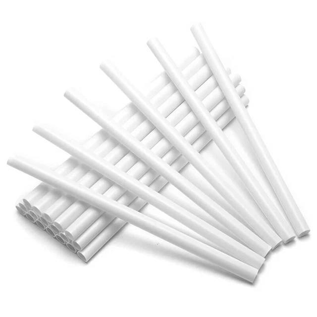 50 PIEZAS varillas de plástico blanco para pastel para construcción y apilamiento de pasteles en niveles