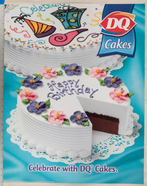 Dairy Queen Poster Happy Birthday Ice Cream Cakes 22x28 dq2