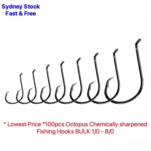 50Pcs Coated Chemically Sharpened Octopus Circle Fishing Hooks 7385 High