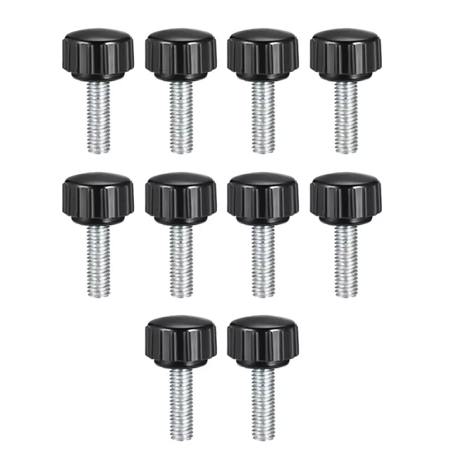 M5x20mm filetage mâle Élément serrage moleté Grip visser tête rond type 10pc
