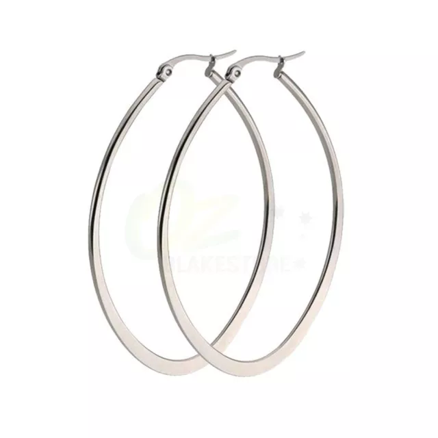 1 Pair Hoop Earring Oval Ear Stud Surgical Steel Gold Plated Fashion Jewellery