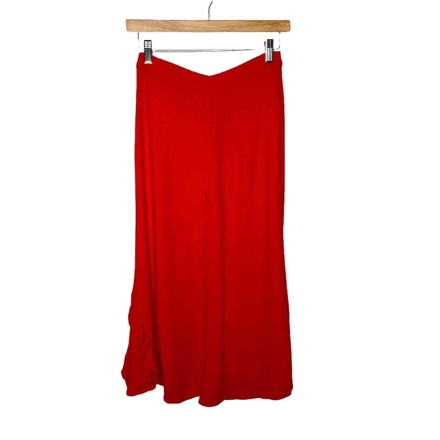 Revolve Alexis High Rise Red Cropped Wide Leg Pants Minimalist Contemporary
