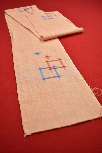 Vintage Japanese Kimono Fabric Wool Antique Boro Kusakizome Woven 61"/TG65/60