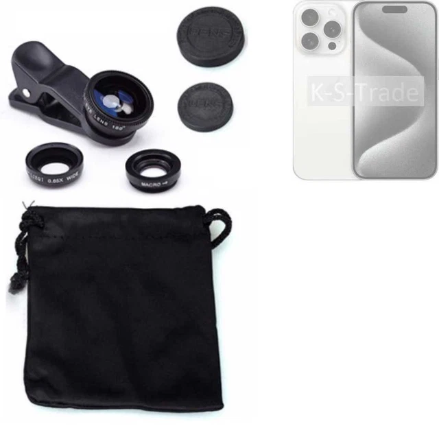 Pour Apple iPhone 15 Pro Objectifs Smartphone Lentilles fisheye macro grand angl