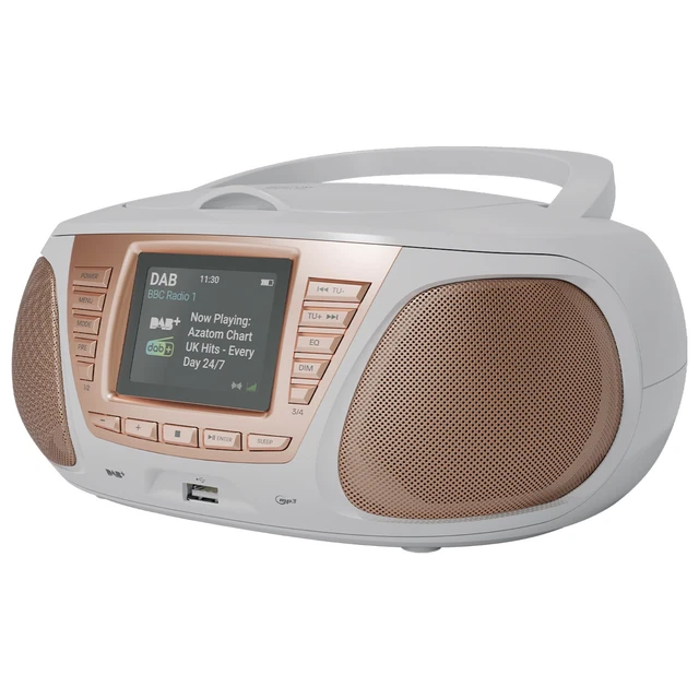 Azatom DAB DAB Digital FM Radio Speaker Alarm Clock Retro Wood - Foxton (R - View #7