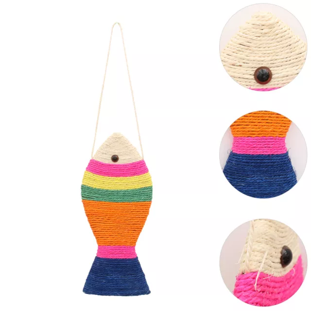 Pet Wall Scratcher Cat Scratch Pad Toy Fish Shape Cat Scratcher Mat-NJ