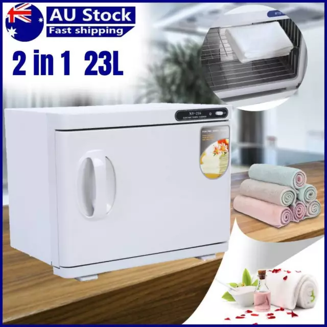 23L Hot Towel Warmer UV Sterilizer Cabinet Heater Salon Disinfection Beauty Tool