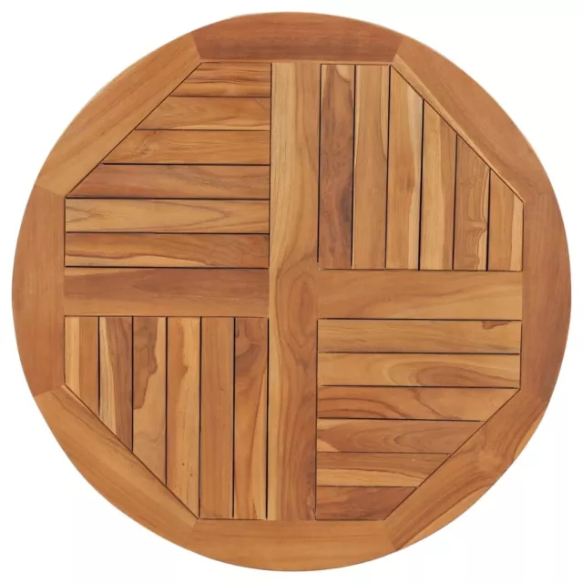 vidaXL Superficie de mesa redonda madera maciza de teca 2,5 cm 80 cm