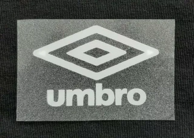 White Retro Umbro diamond logo rounded corners Press on clothing football shirt