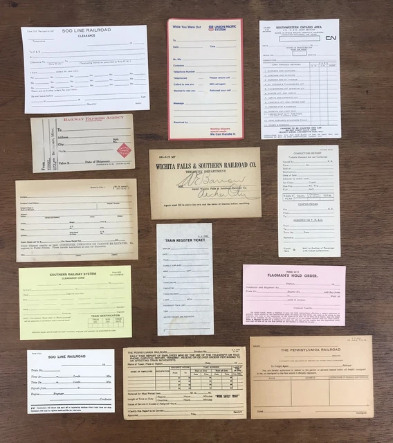 Vintage Railroad Ephemera Forms & Misc. Lot of 13