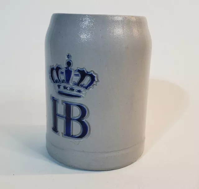 Vintage HOFBRAUHAUS MUNCHEN HB Crown 1/2 Liter Stoneware German Beer Stein / Mug