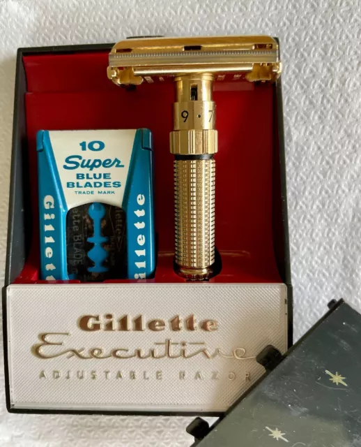 RARE Gillette Executive Adjustable Fatboy Razor With Case ￼