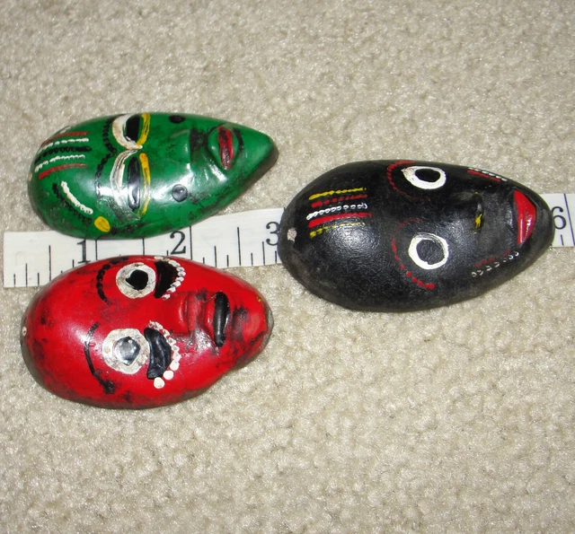 African Dan Lega Tribe 3 Passport Masks Pendants Liberia Collector Ivory Coast 4