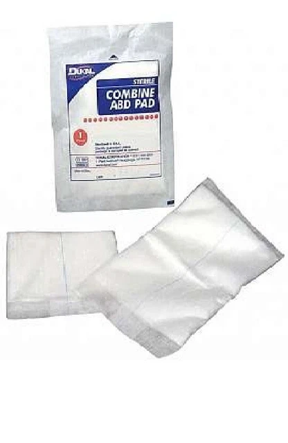 Dukal Combine ABD Pads, Sterile, 5" x 9", 25 Count
