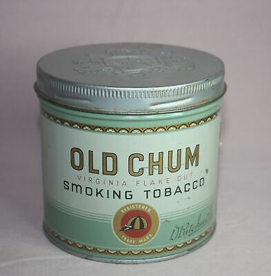 Vintage Old Chum Tobacco Tin / Can Imperial Tobacco Co. Canada Ltd 1/2 Lb. Pipe