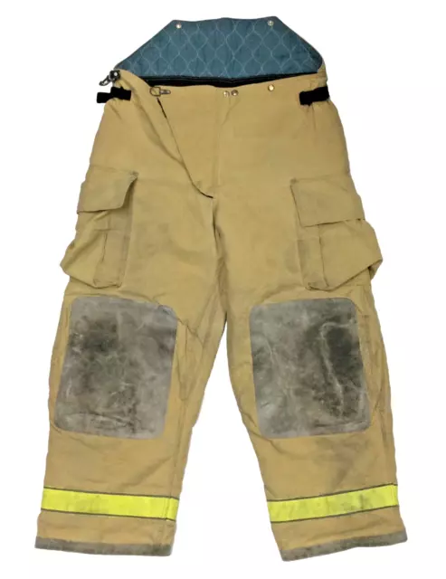 44x30 Globe Brown RX-7 Firefighter Turnout Pants w/ Yellow Refective Tape P1440