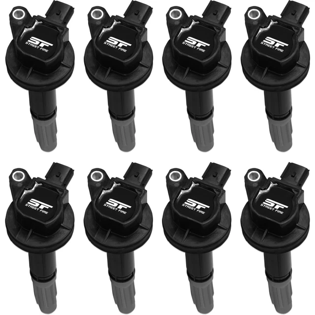 55158 Street Fire Ignition Coils 2011-2016 Ford 5.0L 4-valve engines, Black,
